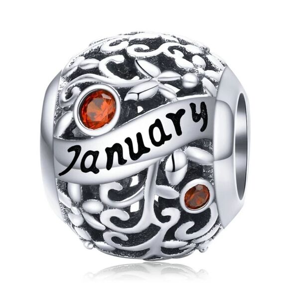 925 Silver January Birthstone Charm - Picture 1 of 5